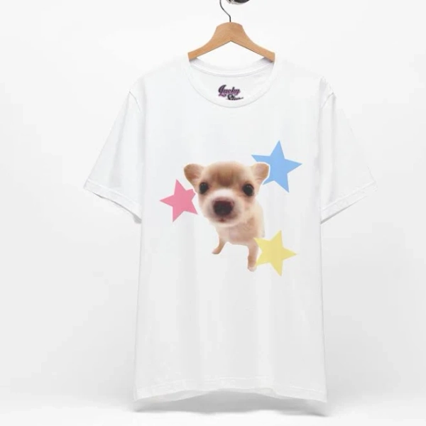 Y2K Cutecore Fish Eye Dog Puppy Tshirt