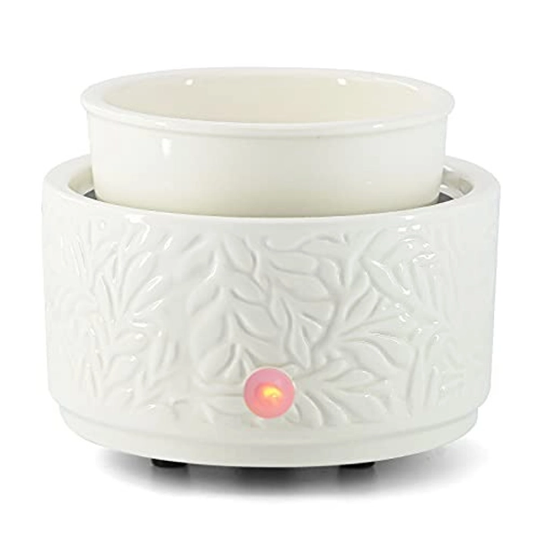 ElusiaKa Wax Melt Warmer,Electric 3-in-1 Wax Melter,Ceramic Candle Wax Warmer Burner for Scented Waxs,Candle Warmer Scent Oil Burner Home Aromatherapy-White