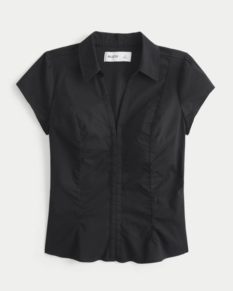 Short-Sleeve Ruched Shirt