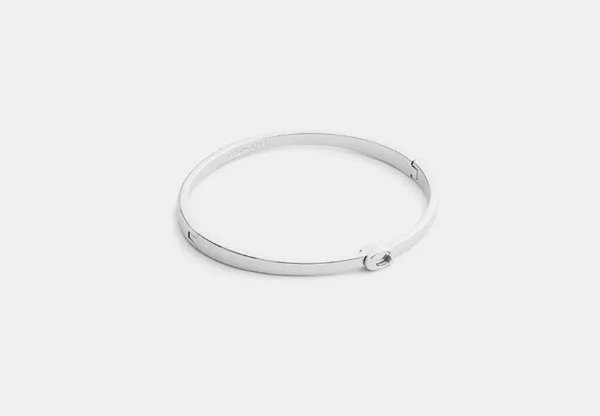 Thin Signature Hinged Bangle