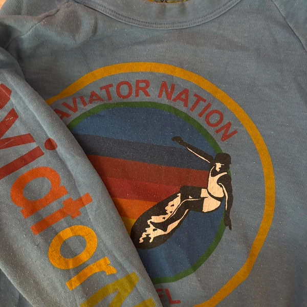 Aviator Nation blue and multi-coloured crewneck (it...