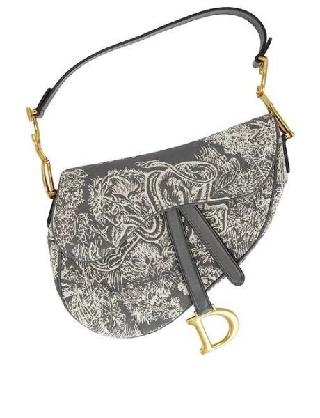 Dior Women's Saddle Bag in Toile de Jouy Reverse Jacquard