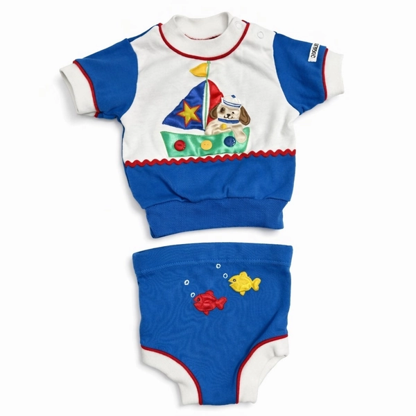 Vintage Joggles Baby Outfit 2pc Sailor Dog 9 Months 1980s