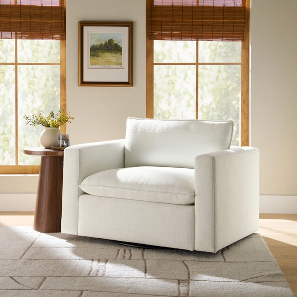 Better Homes & Gardens Weston Cloud Swivel Accent Chair, White - Walmart.com