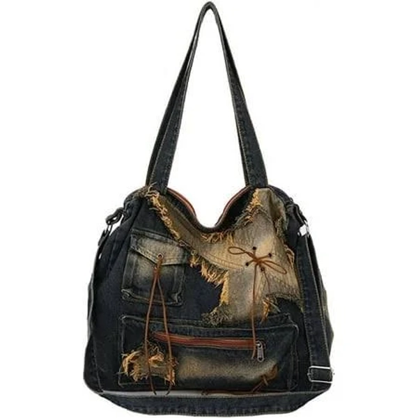 Retro Denim Tote Bag