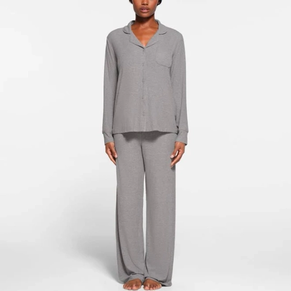 Skims Women's Soft Lounge Ribbed Sleep Set Grey