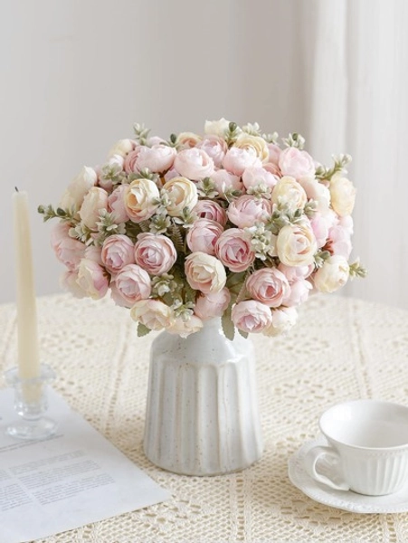 1/3 Bunches Artificial Flowers Faux Flower Bouquet Silk Peony Flowers For Wedding Party Decor,Fake Plants,Spring Fall Winter Decor,Room,Desk,Garden Decor,Room Decoration Stuff Gifts Birthday Graduation - Size one-size