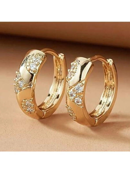 Fashionable Circular Earrings With Exquisite Carved Patterns, Small Circle Earrings For Daily Leisure Vacation Jewelry Accessories