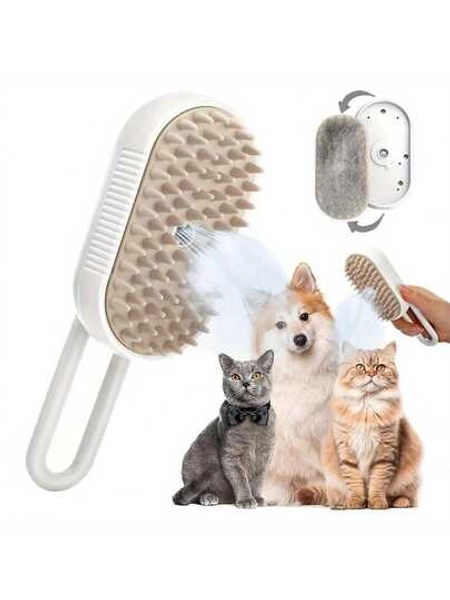 No-Rinse Cleaning Brush For Pets, Steam Fluff Removal Massage Comb, Pet Bath Brush, Pet Automatic Hair Removal Spray And Anti-Static Massage Comb For Dog And Cat Grooming