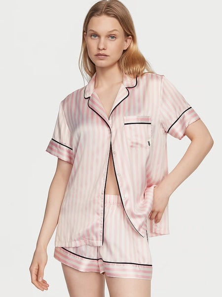 Glazed Satin Short Pajama Set