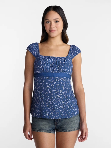 No Boundaries Babydoll Top with Satin Trim, Women’s XXS-XXL - Walmart.com