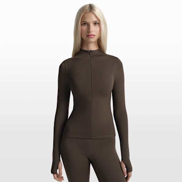 NikeSKIMS Matte Women's 1/2-Zip Mock-Neck Long-Sleeve Top