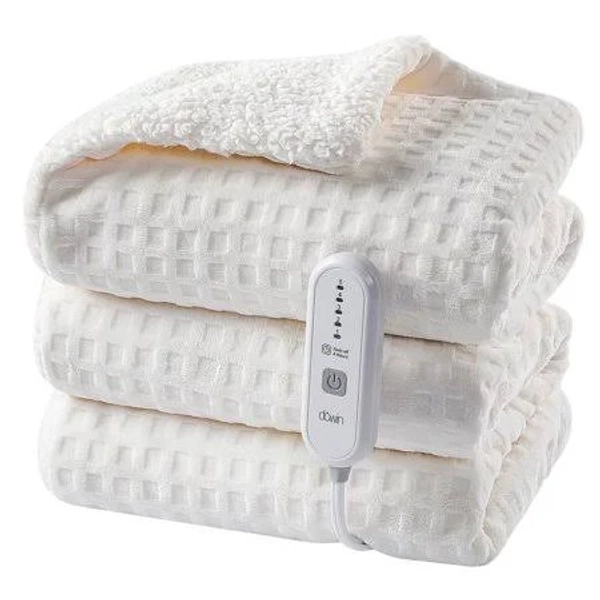 Dowin Full Size Heated Waffle Fleece Blanket