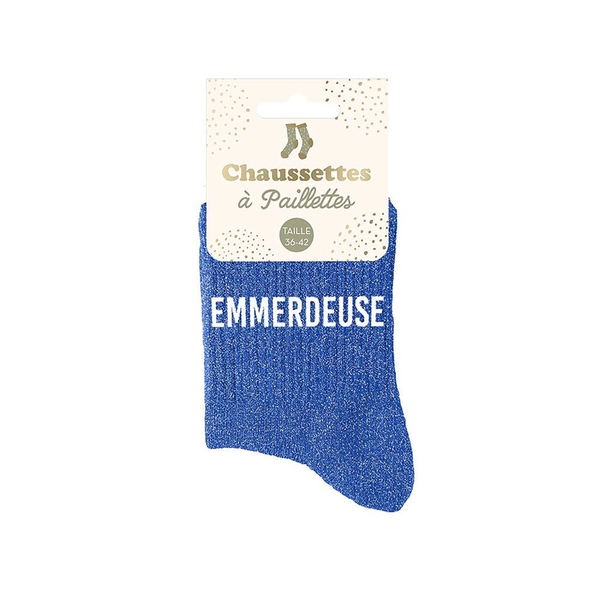 Chaussettes paillettes emmerdeuse verte pointure 36-42
