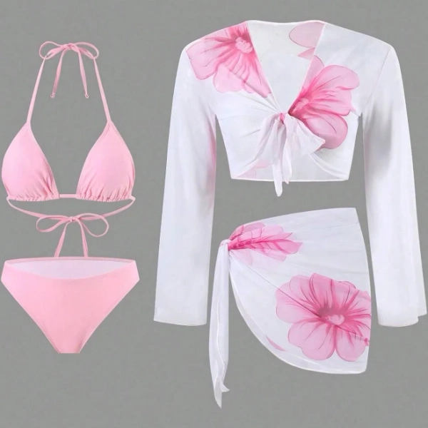Swim Oasis High Waisted Thong Bandeau Bikini Set