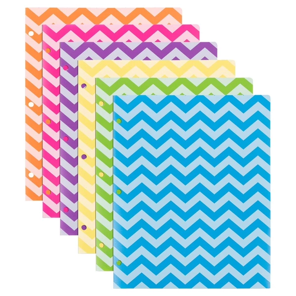 JAM Paper 3 Hole Punch Chevron Pop Folders, Assorted Fashion, 9.5 x 11.5, 6/Pack - Walmart.com