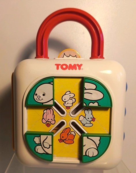 Vintage 80s Tomy First Fun Discovery Puzzle Cube Baby Educational Toy