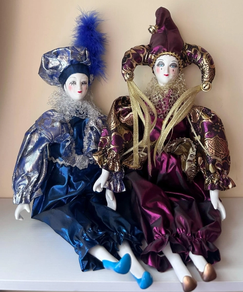 15.74 inch Vintage Clown Doll Decorations,Bedroom Desktop Figure,Gift for Her