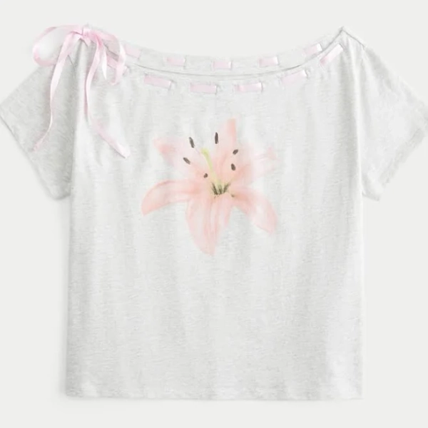 Women's Easy Off-the-Shoulder Tie T-Shirt