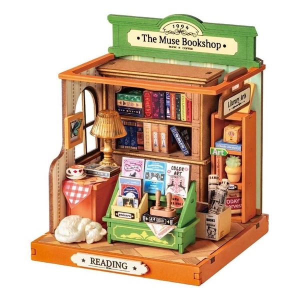 Robotime The Muse Bookshop Mini House Kit Multicoloured