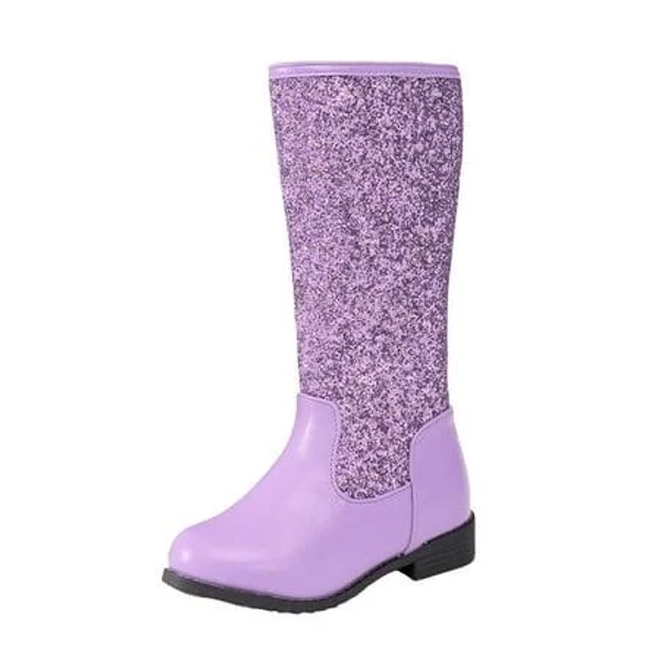 Girls' Leather Knee High Cowboy Boots with Bow