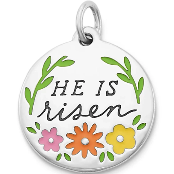 James Avery Sterling Silver Enamel He Is Risen Charm