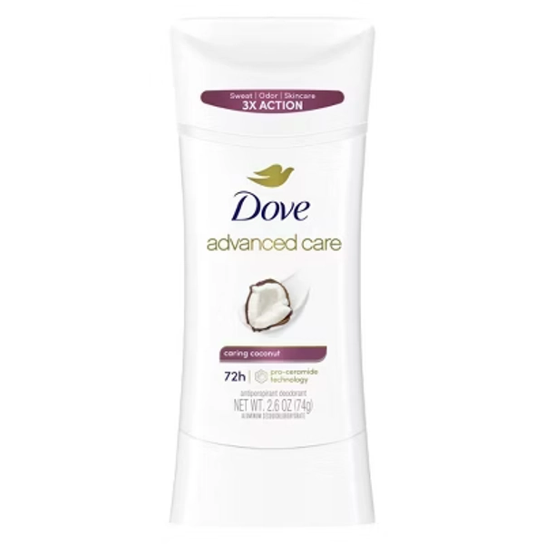 Dove Beauty Advanced Care Caring Coconut 72-Hour Solid Antiperspirant & Deodorant Stick - 2.6oz