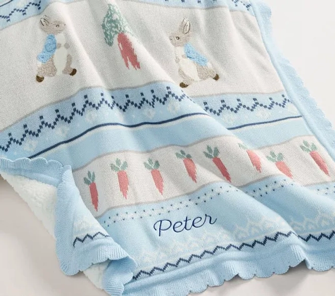 Beatrix Potter Garden Fair Isle Heirloom Stroller Blanket