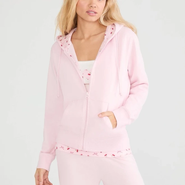 Aeropostale Women's Cherry & Bow Lined Cotton Hoodie