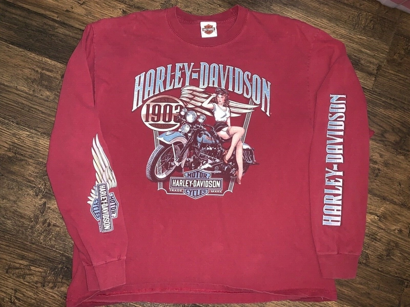 Harley Davidson Mens Red Long Sleeve Shirt Sz XL Arrowhead Peoria, Az.