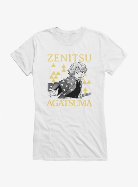 Demon Slayer: Kimetsu No Yaiba Zenitsu Agatsuma Triangles Girls T-Shirt