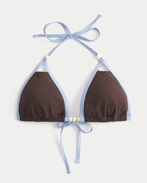 Jacquard Triangle Bikini Top