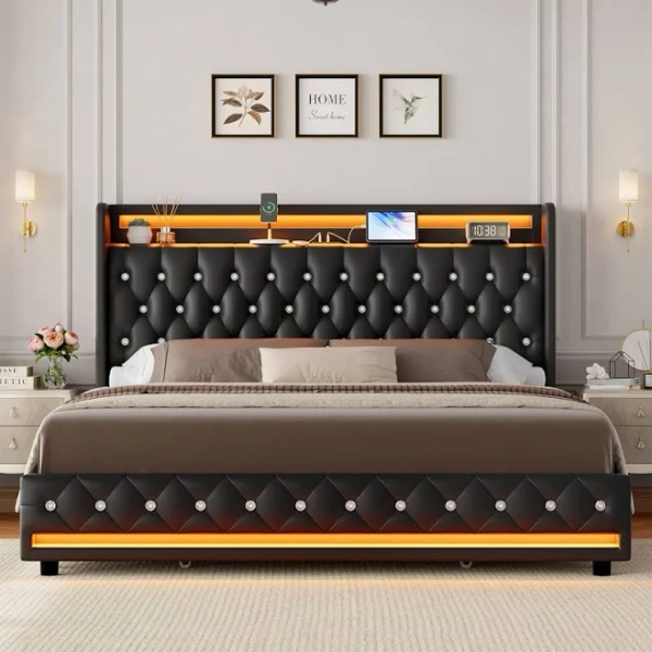 Willa Arlo Interiors Glastonbury Upholstered Wingback Bed