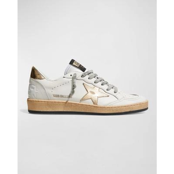 Ball Star Mixed Leather Low-Top Sneakers
