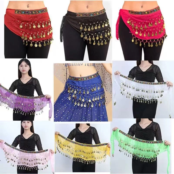 Lenço Dança Do Ventre Com /Sem Pedras e Moedas De Quadril Várias Cores canalva | Shopee Brasil