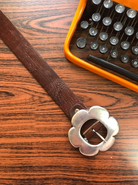 70s vintage leather flower buckle belt — The Ginger Cat