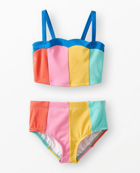Two-Piece Shimmer Scalloped Swimsuit