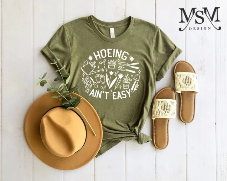 Gardener T Shirt, Plant Lover Shirt, Farmer T Shirt, Hoeing Ain't Easy Shirt, Gift For Gardeners, Botanical Shirt, Gardening Shirt, Garden