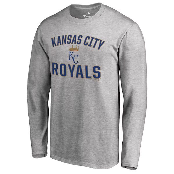 Men's Kansas City Royals Ash Victory Arch Long Sleeve T-Shirt