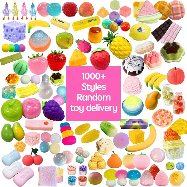 3/6/9/20pcs Random 1000+ Styles Squeeze Stress Relief Toys, Suitable For Children, Small Gifts, Birthday Gifts, Holiday Gifts, Perfect Gifts, Toys, Kawaii