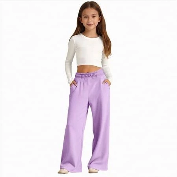 Tamten Girls Oversized Wide Leg Sweatpants Kids Baggy Sweat Pants for Girls Drawstring Waist Straight Leg Joggers with Pockets|Purple 13-14 Years,