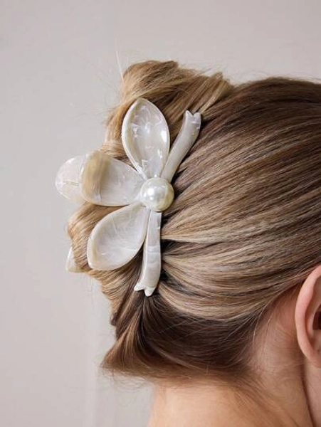 MOTF PREMIUM FASHIONABLE FLOWER & FAUX PEARL HAIR CLAW CLAW CLIPS HAIR CLIPS HAIR JAW CLIP HAIR CLAMPS HAIR CLUTCH HAIR CATCHER CLIP