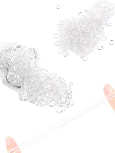 100/500/1000pcs Multicolor Hair Ties For Women,Transparent/Black Mini Elastic Hair Ties,Small Disposable Rubber Rings , Simple Solid Color Hair Accessories For Women, Daily Use, Ponytail, Wedding Hairstyles ,Ponytail Holders ,Hair Elastics ,Hair Rubber Bands ,Scrunchies ,Hair Rope
