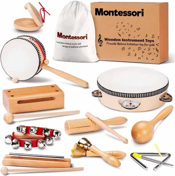 Montessori Wooden Music Instruments Set | Educational Montessori Musical Toys for Kids & Toddlers - Montessori Toys by Project Montessori