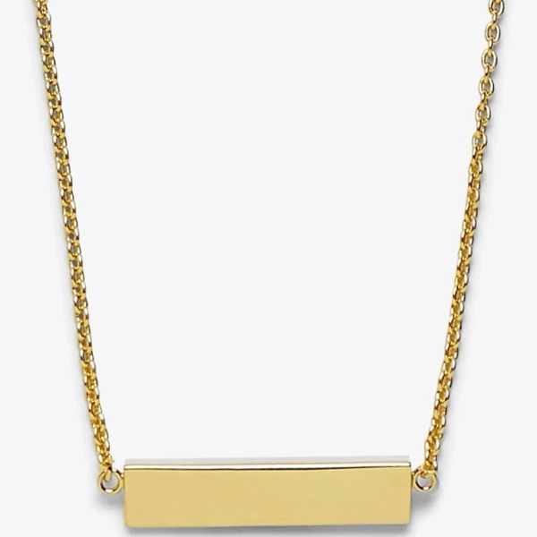 Sterling Silver Demi-Fine Engravable Bar Necklace