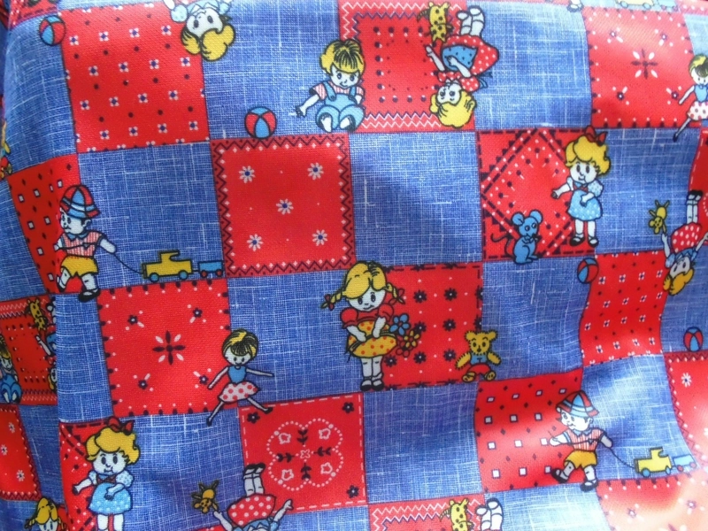 1970s vintage material, childrens pattern Polyester 460 x 150 cms approx