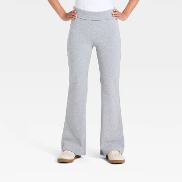 Girls' Foldover Knit Flare - art class™ Heather Gray L