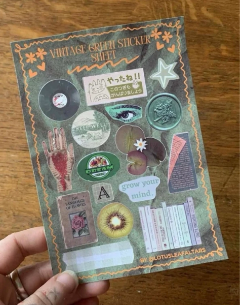 Vintage Green Sticker Sheet