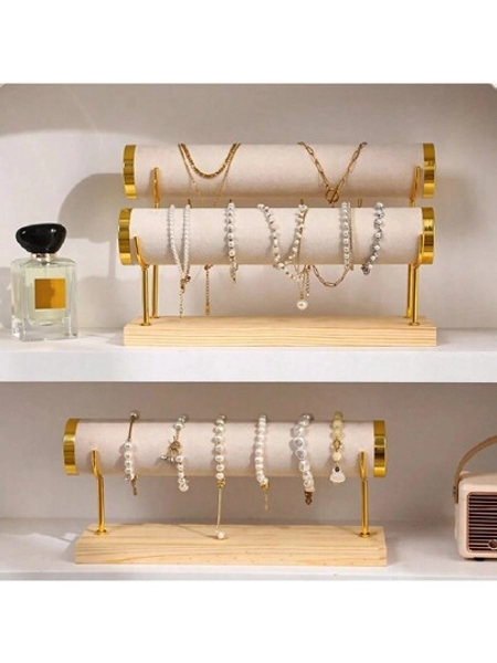 Wooden Bracelet & Watch Display Stand - All-In-One Jewelry Holder, Suitable For Retail Display, Trade Shows, And Personal Collection - Size Third Floor