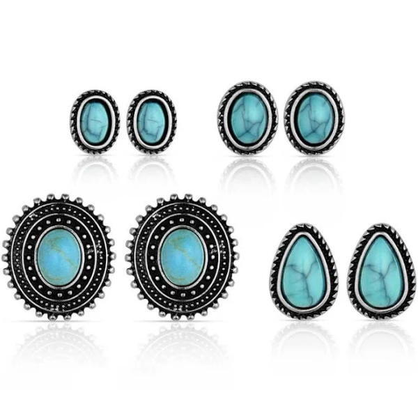 Montana Silversmiths Turquoise Stud Earrings Set
